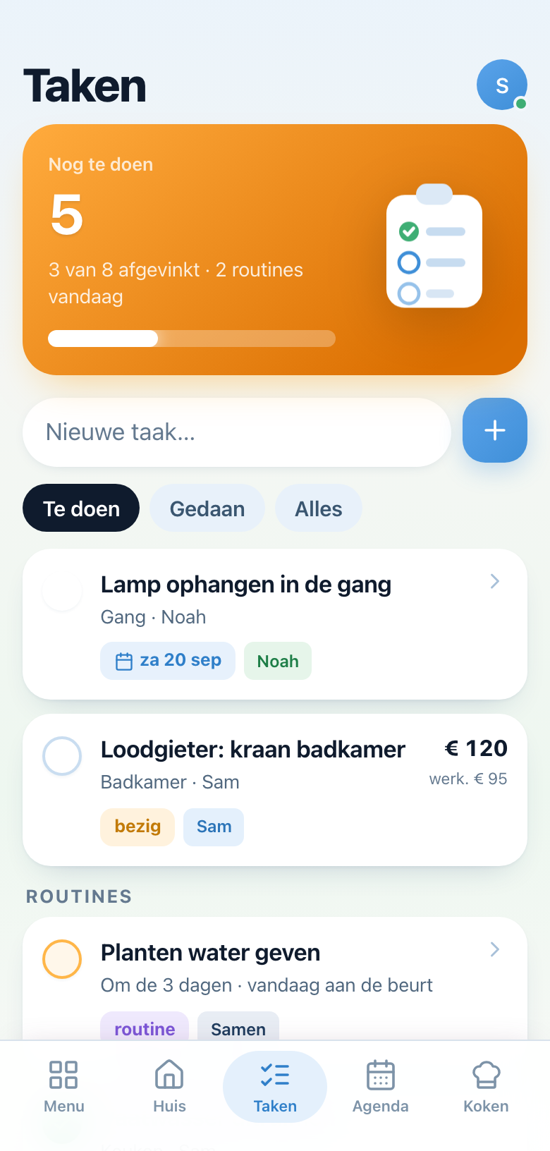 Klussen die vooruit gaan